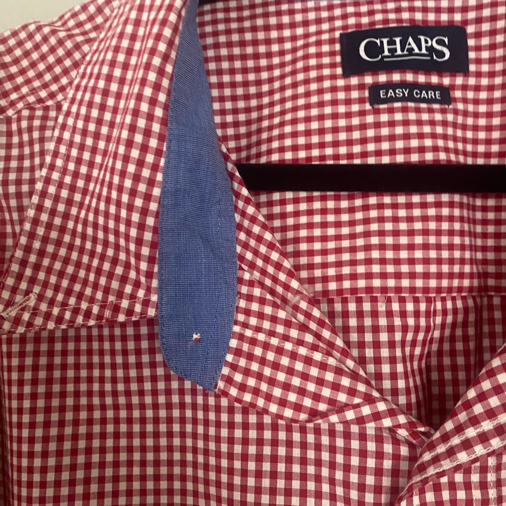 Chaps Men’s Red and White Gingham Button-Down Shirt - Picture 9 of 9